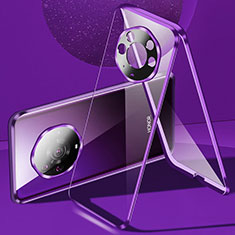 Luxury Aluminum Metal Frame Mirror Cover Case 360 Degrees for Huawei Honor Magic3 Pro+ Plus 5G Purple
