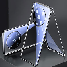 Luxury Aluminum Metal Frame Mirror Cover Case 360 Degrees for Huawei Honor Magic4 Pro 5G Black