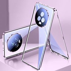 Luxury Aluminum Metal Frame Mirror Cover Case 360 Degrees for Huawei Honor Magic5 5G Clove Purple
