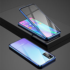 Luxury Aluminum Metal Frame Mirror Cover Case 360 Degrees for Huawei Honor V30 5G Blue