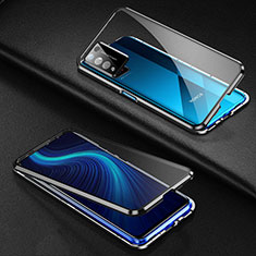 Luxury Aluminum Metal Frame Mirror Cover Case 360 Degrees for Huawei Honor X10 5G Black