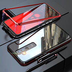Luxury Aluminum Metal Frame Mirror Cover Case 360 Degrees for Huawei Mate 20 Lite Red