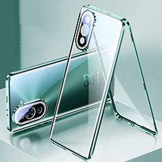Luxury Aluminum Metal Frame Mirror Cover Case 360 Degrees for Huawei Nova 10 Green