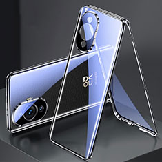 Luxury Aluminum Metal Frame Mirror Cover Case 360 Degrees for Huawei Nova 11 Pro Black