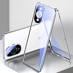Luxury Aluminum Metal Frame Mirror Cover Case 360 Degrees for Huawei Nova 11 Ultra Silver