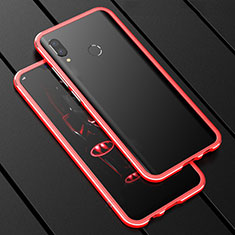Luxury Aluminum Metal Frame Mirror Cover Case 360 Degrees for Huawei Nova 3i Red
