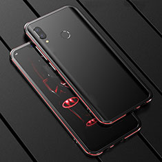 Luxury Aluminum Metal Frame Mirror Cover Case 360 Degrees for Huawei Nova 3i Red and Black