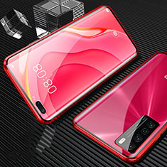 Luxury Aluminum Metal Frame Mirror Cover Case 360 Degrees for Huawei Nova 7 Pro 5G Red
