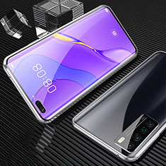 Luxury Aluminum Metal Frame Mirror Cover Case 360 Degrees for Huawei Nova 7 Pro 5G Silver