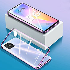 Luxury Aluminum Metal Frame Mirror Cover Case 360 Degrees for Huawei Nova 8 SE 5G Clove Purple