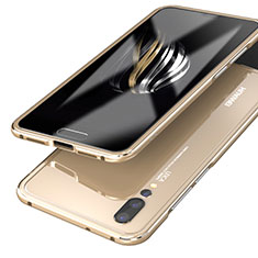 Luxury Aluminum Metal Frame Mirror Cover Case 360 Degrees for Huawei P20 Pro Gold