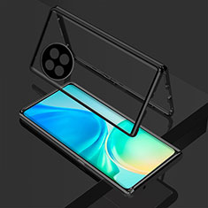 Luxury Aluminum Metal Frame Mirror Cover Case 360 Degrees for OnePlus Ace 2 5G Black