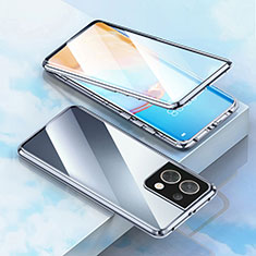 Luxury Aluminum Metal Frame Mirror Cover Case 360 Degrees for OnePlus Nord 3 5G Silver