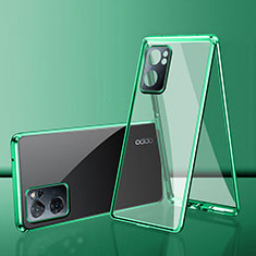 Luxury Aluminum Metal Frame Mirror Cover Case 360 Degrees for OnePlus Nord N300 5G Green