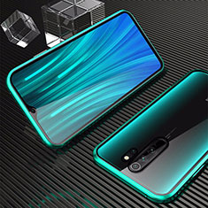 Luxury Aluminum Metal Frame Mirror Cover Case 360 Degrees for Oppo A11 Green