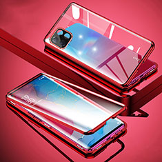 Luxury Aluminum Metal Frame Mirror Cover Case 360 Degrees for Oppo A72 5G Red