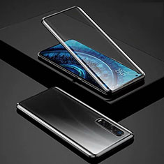 Luxury Aluminum Metal Frame Mirror Cover Case 360 Degrees for Oppo Find X2 Pro Black