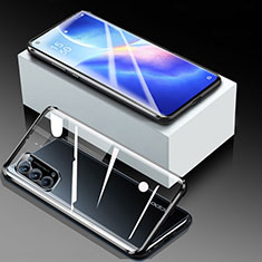 Luxury Aluminum Metal Frame Mirror Cover Case 360 Degrees for Oppo Find X3 Lite 5G Black