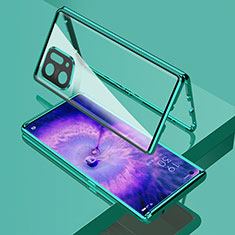 Luxury Aluminum Metal Frame Mirror Cover Case 360 Degrees for Oppo Find X5 Pro 5G Green