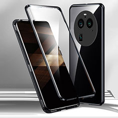 Luxury Aluminum Metal Frame Mirror Cover Case 360 Degrees for Oppo Find X6 5G Black