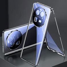Luxury Aluminum Metal Frame Mirror Cover Case 360 Degrees for Oppo Find X6 Pro 5G Black