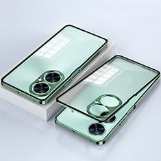 Luxury Aluminum Metal Frame Mirror Cover Case 360 Degrees for Oppo K11x 5G Green
