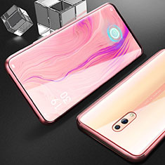 Luxury Aluminum Metal Frame Mirror Cover Case 360 Degrees for Oppo Reno Rose Gold