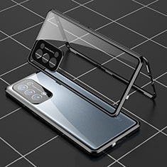 Luxury Aluminum Metal Frame Mirror Cover Case 360 Degrees for Oppo Reno6 Pro 5G Black