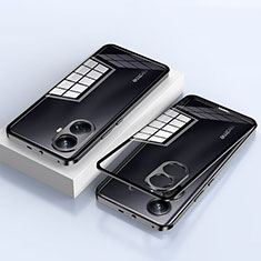 Luxury Aluminum Metal Frame Mirror Cover Case 360 Degrees for Realme 10 Pro+ Plus 5G Black