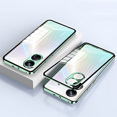 Luxury Aluminum Metal Frame Mirror Cover Case 360 Degrees for Realme 10 Pro+ Plus 5G Green