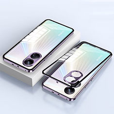 Luxury Aluminum Metal Frame Mirror Cover Case 360 Degrees for Realme 10 Pro+ Plus 5G Purple