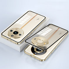 Luxury Aluminum Metal Frame Mirror Cover Case 360 Degrees for Realme 11 Pro 5G Gold