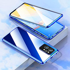Luxury Aluminum Metal Frame Mirror Cover Case 360 Degrees for Realme GT Neo 3T 5G Blue