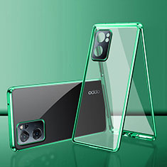 Luxury Aluminum Metal Frame Mirror Cover Case 360 Degrees for Realme V23 5G Green