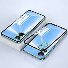 Luxury Aluminum Metal Frame Mirror Cover Case 360 Degrees for Realme V30 5G Green