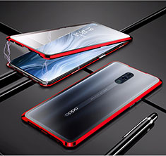 Luxury Aluminum Metal Frame Mirror Cover Case 360 Degrees for Realme X Red