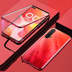 Luxury Aluminum Metal Frame Mirror Cover Case 360 Degrees for Realme X50t 5G Red