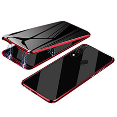 Luxury Aluminum Metal Frame Mirror Cover Case 360 Degrees for Samsung Galaxy A30 Red