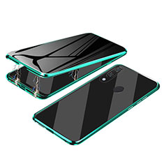 Luxury Aluminum Metal Frame Mirror Cover Case 360 Degrees for Samsung Galaxy M10S Green