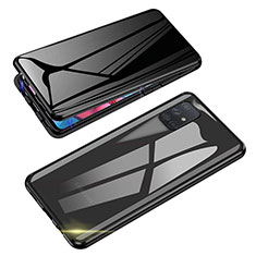 Luxury Aluminum Metal Frame Mirror Cover Case 360 Degrees for Samsung Galaxy M60s Black
