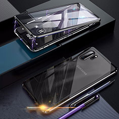 Luxury Aluminum Metal Frame Mirror Cover Case 360 Degrees for Samsung Galaxy Note 10 Plus 5G Black