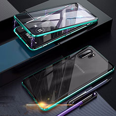 Luxury Aluminum Metal Frame Mirror Cover Case 360 Degrees for Samsung Galaxy Note 10 Plus 5G Green
