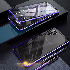 Luxury Aluminum Metal Frame Mirror Cover Case 360 Degrees for Samsung Galaxy Note 10 Plus 5G Purple