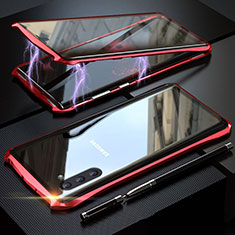 Luxury Aluminum Metal Frame Mirror Cover Case 360 Degrees for Samsung Galaxy Note 10 Red