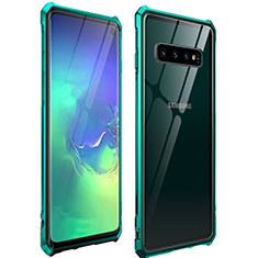 Luxury Aluminum Metal Frame Mirror Cover Case 360 Degrees for Samsung Galaxy S10 Green