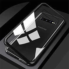 Luxury Aluminum Metal Frame Mirror Cover Case 360 Degrees for Samsung Galaxy S10 Plus Black