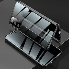 Luxury Aluminum Metal Frame Mirror Cover Case 360 Degrees for Samsung Galaxy S20 FE (2022) 5G Black