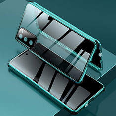 Luxury Aluminum Metal Frame Mirror Cover Case 360 Degrees for Samsung Galaxy S20 FE 5G Green