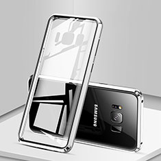 Luxury Aluminum Metal Frame Mirror Cover Case 360 Degrees for Samsung Galaxy S8 Plus Silver