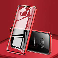Luxury Aluminum Metal Frame Mirror Cover Case 360 Degrees for Samsung Galaxy S8 Red